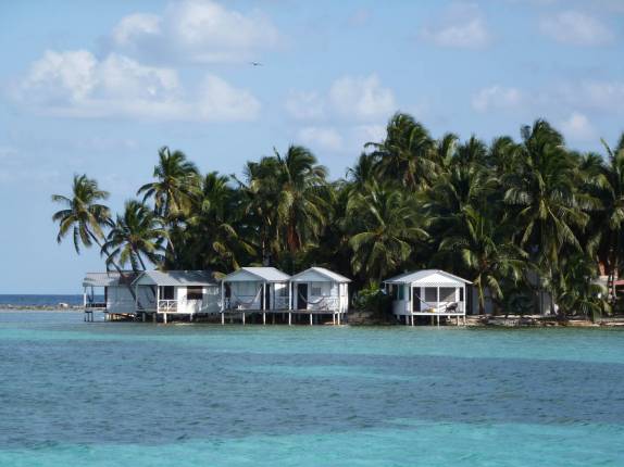 Chegando à Tobacco Caye, na grande barreira de corais de Belize